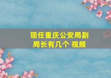 现任重庆公安局副局长有几个 视频